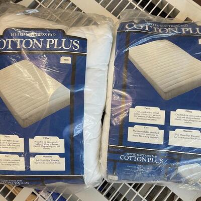 Twin Size Cotton Plus Fitted Mattress Pad Lot of 2