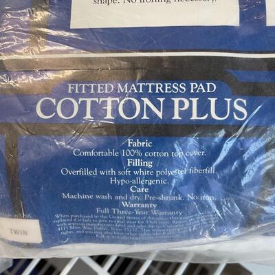 Twin Size Cotton Plus Fitted Mattress Pad Lot of 2