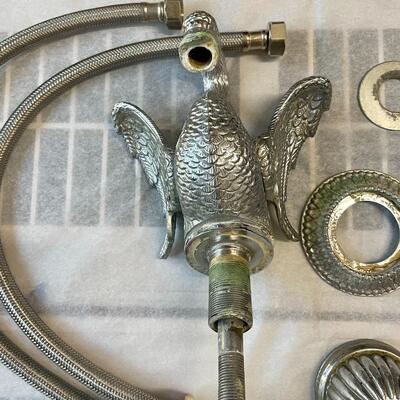 Vintage Silvertone Swan Bird Shaped Sink Faucet Sherle Wagner