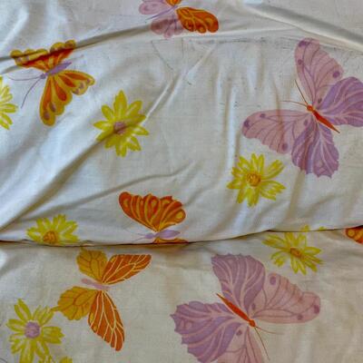Set of 3 Vintage 1970s Butterfly Pattern Bed Pillows