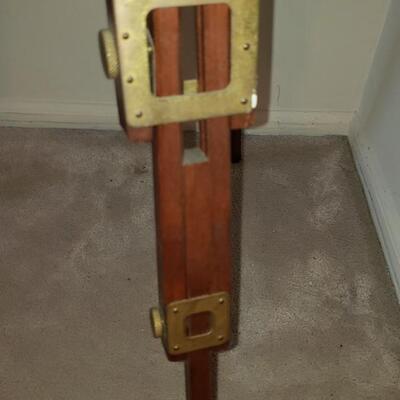 Antique tripod brass and wood 