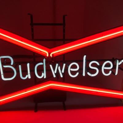 Vintage Budweiser Bow Tie Sign