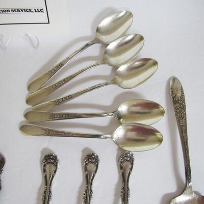 Lot of Misc Silverplate Flatware, Many Patterns and Pie Server
