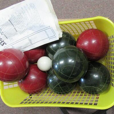 Vintage Bocce Ball Set, Includes Small Ball and Instructions, No Box