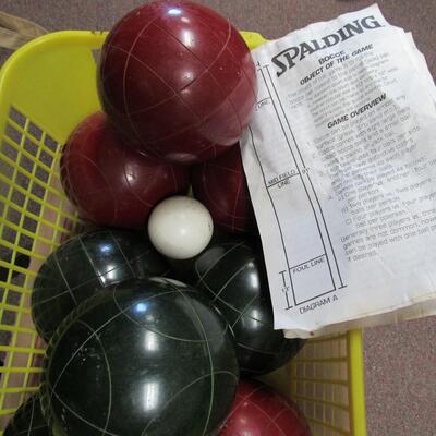 Vintage Bocce Ball Set, Includes Small Ball and Instructions, No Box