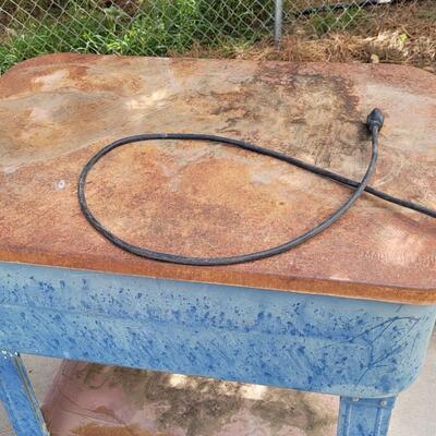 Lot 11: Vintage Harbor Freight Flip Top Tool Bench Table w/ Pump