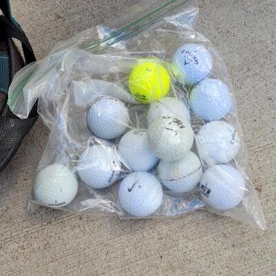 Lot 13: Vintage Set Of Golf Clubs w/ WILSON Bag + Balls