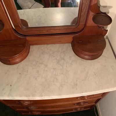 Antique Eastlake Marble-top Dresser w/ mirror