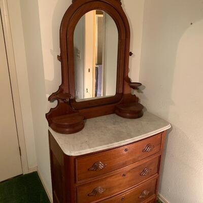 Antique Eastlake Marble-top Dresser w/ mirror