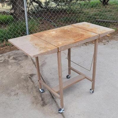 Lot 20: Vintage Metal Work Table 