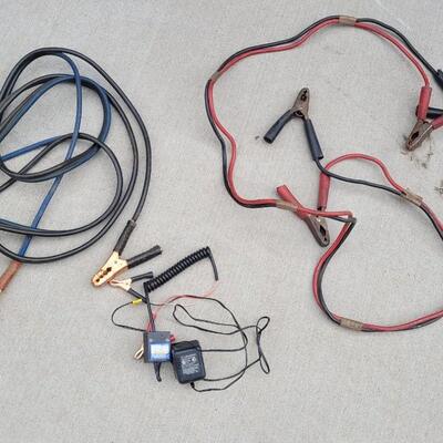 Lot 25: (2) Sets of Jumper Cables + (1) Slow Charger