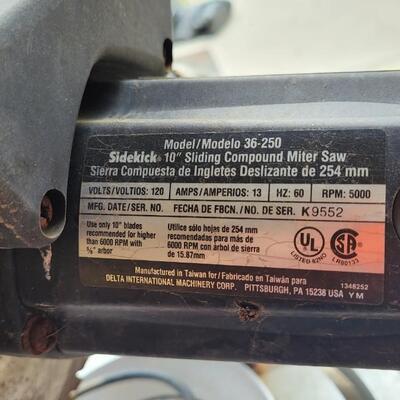 Lot 29: DELTA SIDEKICK 10" Sliding Compound Miter Saw WORKS 