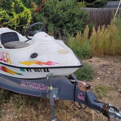 Lot 33: Vintage JET RIDER Jet ski NISSAN ENGINE w/ Original Trailer (Clear CO Title Ready to Transfer)