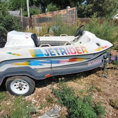 Lot 33: Vintage JET RIDER Jet ski NISSAN ENGINE w/ Original Trailer (Clear CO Title Ready to Transfer)