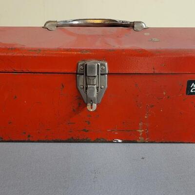 Lot 35: Vintage Red Toolbox 