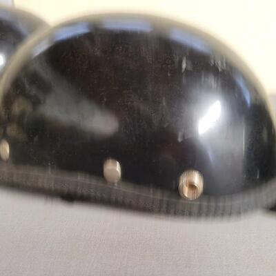 Lot 41: (3) Black Shell Motorcycle Helmets 