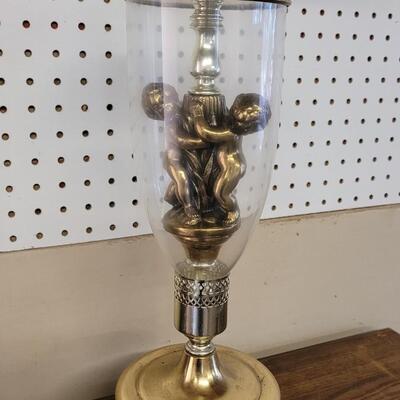 Lot 63: Vintage 32" Tall Cherub Themed Table Lamp 