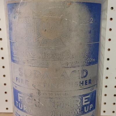 Lot 64: Vintage 24" Tall Fire Extinguisher Bottle Empty 