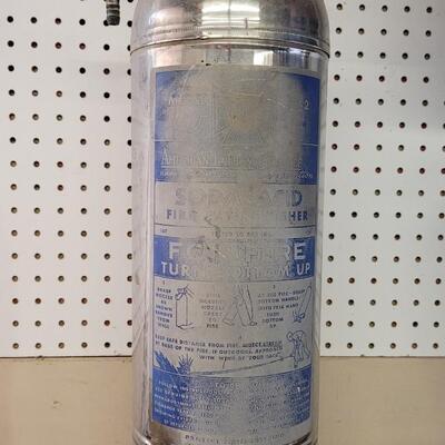 Lot 64: Vintage 24" Tall Fire Extinguisher Bottle Empty 