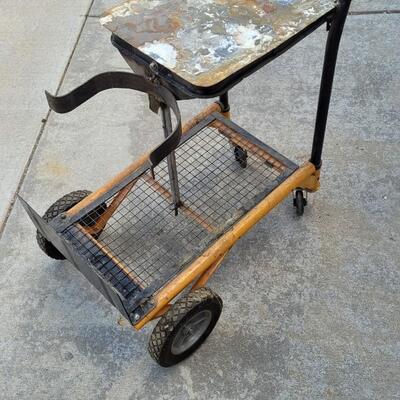 Lot 74: Vintage Painters Rolling Tool Cart