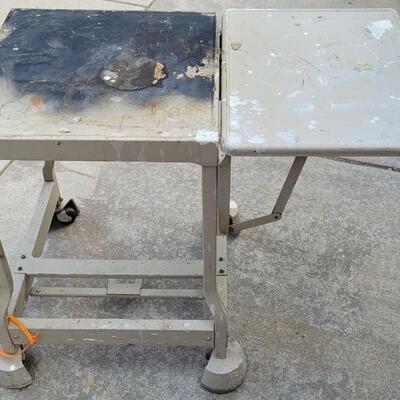 Lot 75: Vintage Metal Folding Sides Work Table w/ Rollers