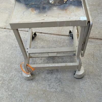 Lot 75: Vintage Metal Folding Sides Work Table w/ Rollers