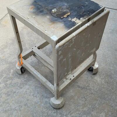 Lot 75: Vintage Metal Folding Sides Work Table w/ Rollers