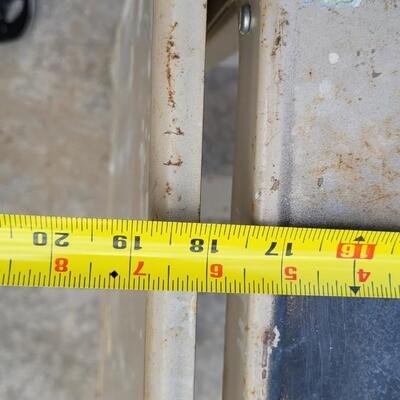 Lot 75: Vintage Metal Folding Sides Work Table w/ Rollers