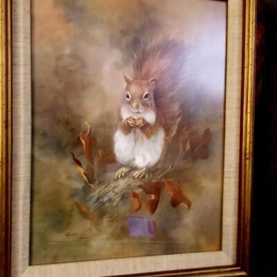 Squirrel Picture signed by the artist