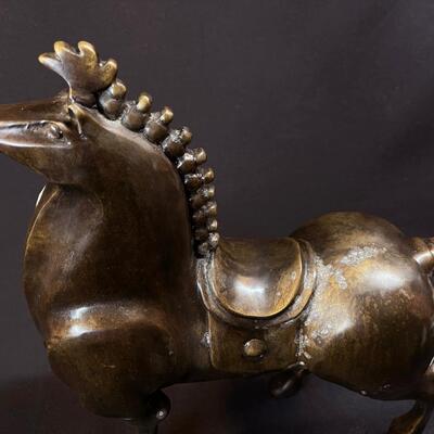 Bronze Chinese Tang-Style Horse Sculpture