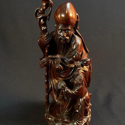 Fnely carved Shou Lao Chinese Lohan Figure
