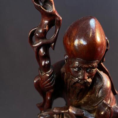 Fnely carved Shou Lao Chinese Lohan Figure