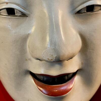 A Fine Vintage Japanese Noh Mask on Laquer Base
