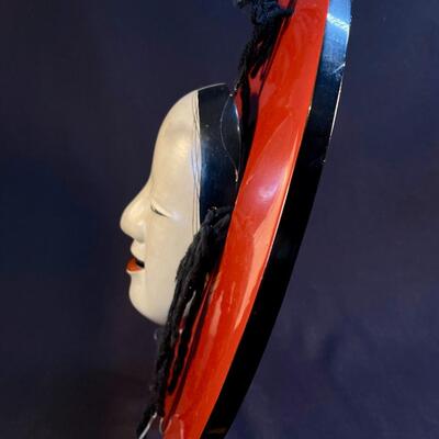 A Fine Vintage Japanese Noh Mask on Laquer Base