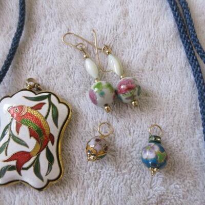 Cloisonne and Stone Jewelry
