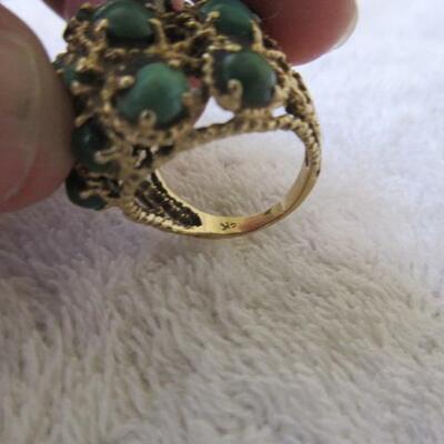 9kt Gold Ring, Pierced Earrings