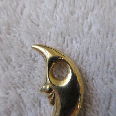 14kt Gold Moon Pendant