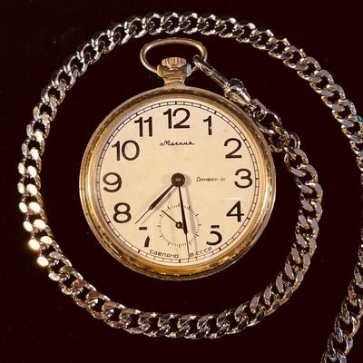 Vintage Russian Caenaho B CCCP Pocket Watch