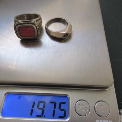 2 Sterling with Stone Rings