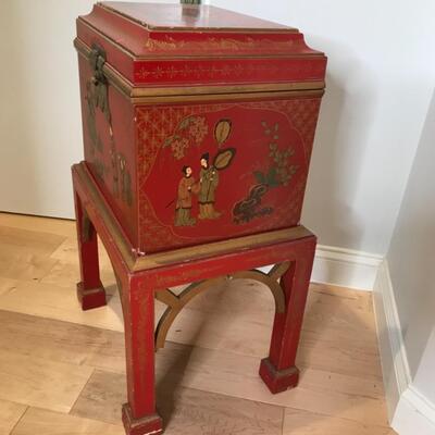 Georgian Furniture Red Chest hand painted