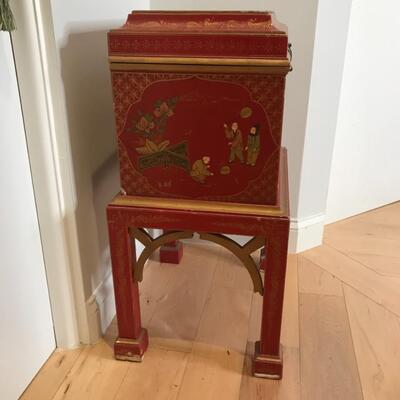 Georgian Furniture Red Chest hand painted