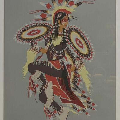 Woody Crumbo Feather Dancer Serigraph signed graphite