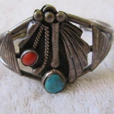 Native American Sterling and Turquoise Rings and Bracelet