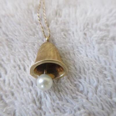 14kt Gold Bell Pendant