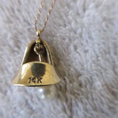 14kt Gold Bell Pendant