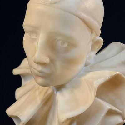 Rare Pierrot Hand-Carved Bust possibly by Trafeli Febo