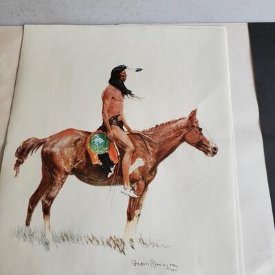 Limited available  by Frederic Remington's Buckskins only 6 of the Original prints were available for this Auction.