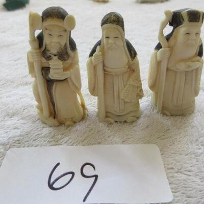 3 Chinese Miniature Figures