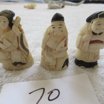 3 Chinese Miniature Figures