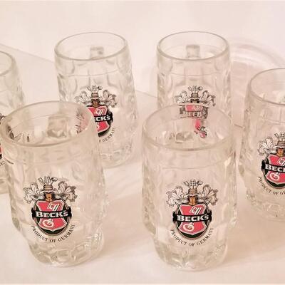 Lot #2  Set of Six Beck's Beer Glasses